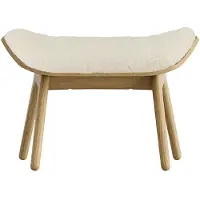UMAGE The Reader Pouf Oak | Teddy white - Teddy bear fabric
