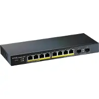 Zyxel GS1900-10HP, routeur Gigabit Ethernet administrable de couche 2 (10/100/1000) avec alimentation par Ethernet (PoE), noir