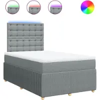 vidaXL Lit boxspring avec matelas gris clair 120x190 cm Tissu