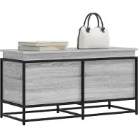 vidaXL Boîte de rangement avec couvercle Gris Sonoma 100x40x51,5 cm