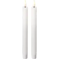 Kaemingk LED Bougie pointue 2 pièces, 24,5x2,2 cm Blanc, à piles