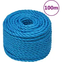 vidaXL Corde de travail Bleu 20 mm 100 m polypropylène