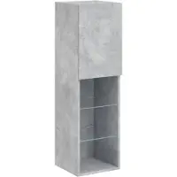 vidaXL Armoire TV avec lampes LED gris béton 30,5x30x102 cm