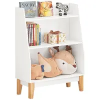 SoBuy Bibliothèque - Blanc - Bois - 60x25x80cm