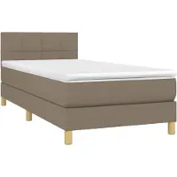vidaXL Lit Boxspring avec matelas Taupe 80x200 cm Tissu