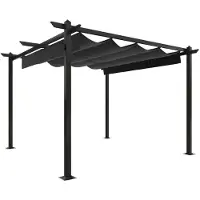 vidaXL Pavillon avec toit extensible 3x3 m Anthracite