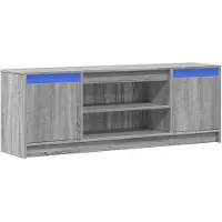vidaXL Armoire TV avec éclairage LED Gris Sonoma 139,5x34x50 cm