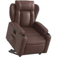 vidaXL Fauteuil relax releveur électrique marron similicuir