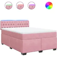 vidaXL Lit boxspring avec matelas rose 160x200 cm velours