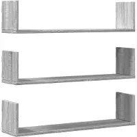 vidaXL Étagères murales 3 pcs sonoma gris 80x18x18 cm bois ingénierie