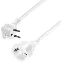 MaxTrack Fiche plate avec contact de protection 3,0 m - Rallonge avec connecteur coudé - s'adapte parfaitement derrière tous les meubles, seulement 10 mm, blanc