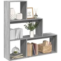 vidaXL Étagère séparatrice de pièce 3niveaux sonoma gris 123x29x123 cm