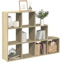 vidaXL Étagère séparatrice de pièce 3 niveaux chêne sonoma