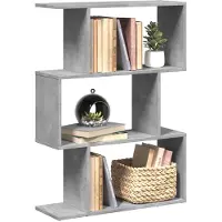 vidaXL Étagère séparatrice de pièce à 3 niveaux gris béton 70x24x97 cm