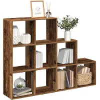 vidaXL Étagère séparatrice de pièce à 3 niveaux vieux bois