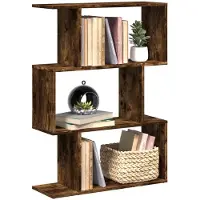vidaXL Étagère séparatrice de pièce à 3 niveaux chêne fumé 70x24x97 cm
