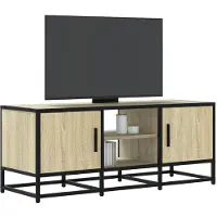 vidaXL Armoire TV Chêne Sonoma 100x35x50 cm Bois composite et métal