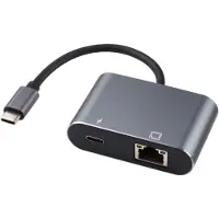 Microconnect USB type-C vers (USB, USB-C, RJ45 (1x)), Adaptateur réseau, Noir