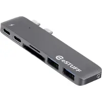 ESTUFF Allure Series Slot-in Hub Pro - Station d'accueil - USB-C / Thunderbolt 3 - pour Apple MacBook Pro avec Touch Bar (Ende 2016, Mitte 2017) (ES84122-GREY)