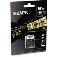 Emtec Speedin - Flash-Speicherkarte - 64GB - UHS Class 3 / Class10 - SDXC UHS-I (ECMSD64GXC10SP)
