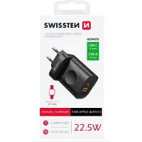 Swissten 22.chargeur de voyage rapide 5W USB-A / USB-C / iWatch