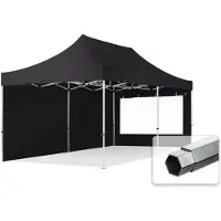 TOOLPORT 3x6 m Tonnelle pliante Alu, PES 800, côtés panoramiques, noir