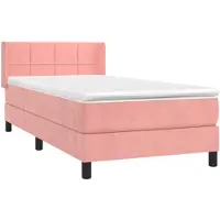 vidaXL Lit boxspring avec matelas rose 90x190 cm velours