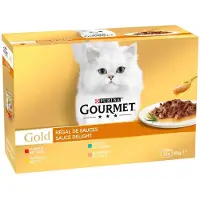 Gourmet Gold Les Effilochés 12 x 85 g pour chat - sélection mixte au poulet