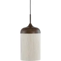 Light & Living Suspension - beige marron - Dania - coton métal - Ø 27cm - E27 - 2985652 -