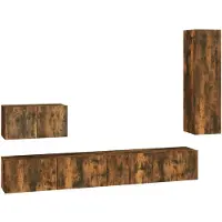 vidaXL Ensemble de meubles TV 4 pièces chêne fumé bois composite