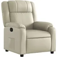 vidaXL Fauteuil relax Crème Similicuir