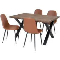 Ebuy24 Toulon ensemble pour salle à manger table de salle à manger 95x140cm naturel et 4 Stockholm chaise marron.