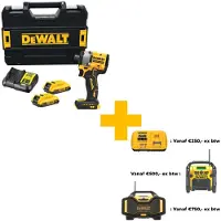 DeWalt Clé à chocs 1/2" 18V 406Nm 2X2.0Ah Tstak Ratchet Dcf922D2T