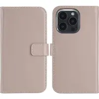 Selencia Étui portefeuille en cuir véritable Apple iPhone 16 Pro - Dusty Pink