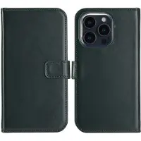 Selencia Étui portefeuille en cuir véritable Apple iPhone 16 Pro Max - Vert