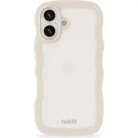 Holdit Coque Wavy pour Apple iPhone 16 - Transparent / Light Beige