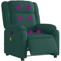vidaXL Fauteuil de massage électrique Vert foncé Tissu
