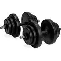 VirtuFit Ensemble d'haltères réglables - poids d'haltères courts - 2 haltères en vinyle 14kg - 28kg