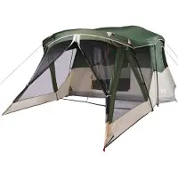 vidaXL Tente de camping avec auvent 4 personnes Vert Etanche
