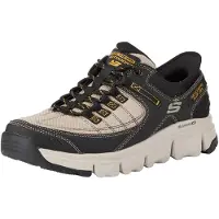 SKECHERS Homme Sommets à Baskets, Maille Synthétique Taupe Bordure Noire, 42.5 EU