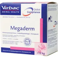Virbac Megaderm 28x8 ml Complément alimentaire pour chiens de 10 à 30 kg pour les problèmes de peau