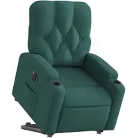 vidaXL Fauteuil relax avec releveur électrique Vert foncé Tissu