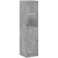 vidaXL Highboard avec porte en verre gris béton 35x37x142 cm