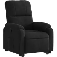 vidaXL Fauteuil relax avec releveur Noir Tissu microfibre