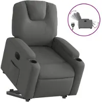 vidaXL Fauteuil relax avec releveur électrique Tissu gris foncé
