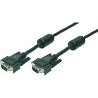 Logilink - câble moniteur vga hd dsub 15 broches - mâle mâle - 2 blindages en noyau de ferrite - noir - 20 m