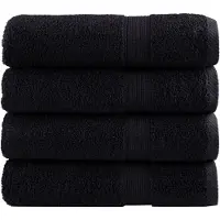 vidaXL Serviettes de douche de qualité supérieure SOLUND 4 pcs noir