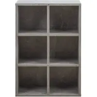 Vdd Armoire à compartiments - Armoire de rangement - Bibliothèque - Armoire murale - 6 compartiments ouverts - Gris - 97.5x 97.5x33 cm