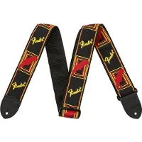 Fender 2" Monogrammed Strap Black/Yellow/Red