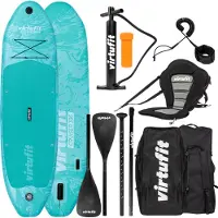 VirtuFit Supboard Cruiser 305 - Bleu - Stand Up Paddle Board - Supboard Inflatable - Pour débutants et confirmés - Avec siège de kayak, accessoires et sac de transport - Surface antidérapante - Pagaie